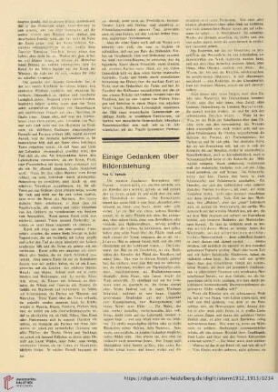 Einige Gedanken über Bildentstehung