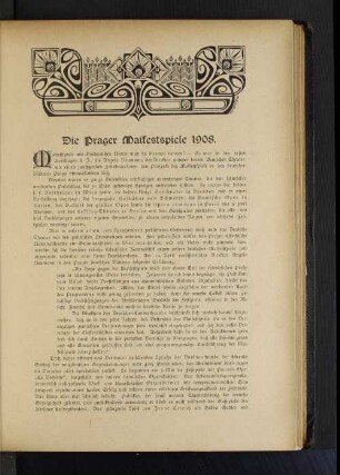 Die Prager Maifestspiele 1908