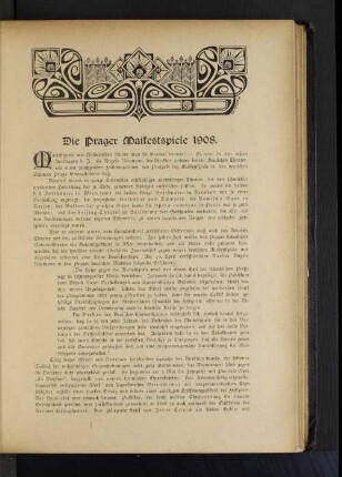 Die Prager Maifestspiele 1908
