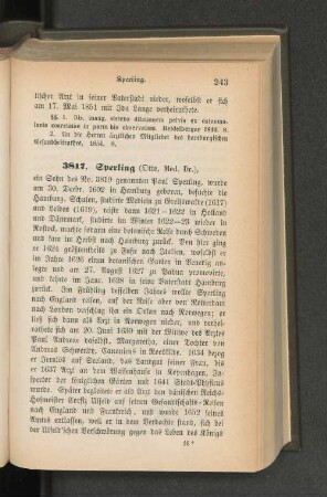 3817. Sperling (Otto, Med. Dr.)