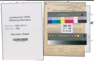 Entnazifizierung Walter Beumers , geb. 01.11.1895 (Betriebswirt)