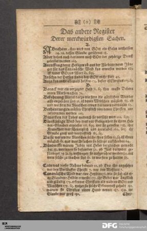 Das andere Register Derer merckwürdigsten Sachen