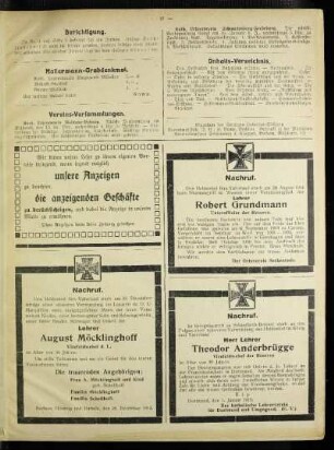 Nachruf : [Lehrer August Möcklinghoff]