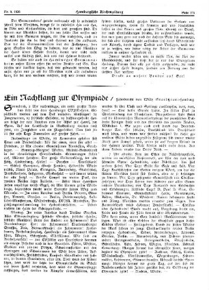 Ein Nachklang zur Olympiade