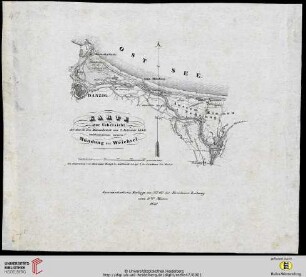 Karte zur Uebersicht der durch den Dünenbruch am 2. Februar 1840 entstandenen neuen Mündung der Weichsel