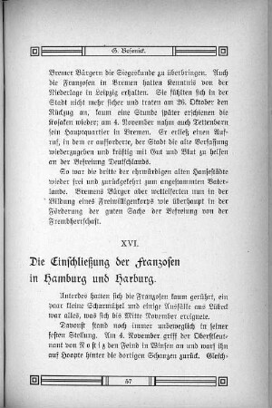 XVI. Die Einschließung der Franzosen in Hamburg und Harburg.