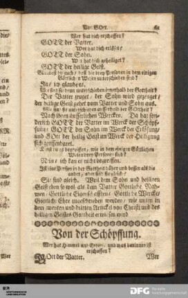 Von der Schöpffung.