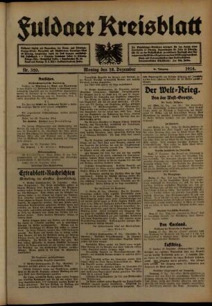Ausgabe vom Montag, den 28. Dezember 1914.