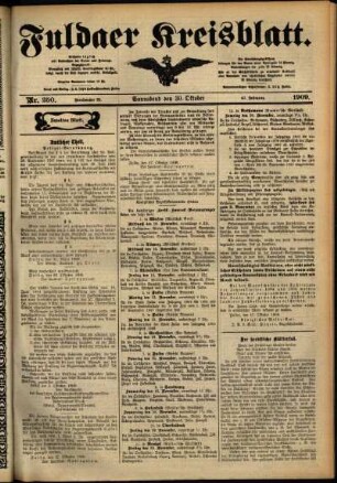 Zweite Ausgabe vom Samstag, den 30. Oktober 1909.