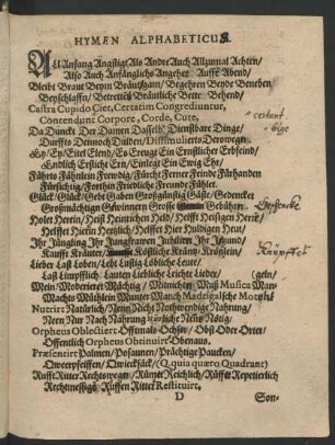 Hymen Alphabeticum.