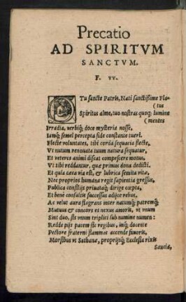 Precatio Ad Spiritum Sanctum.