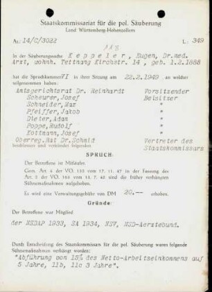 Keppeler, Eugen, Dr.