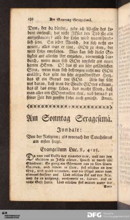 Am Sonntag Sexagesimä