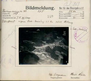 Foto einer eigenen Batteriestellung nördlich von Olschany [Weißrussland] (Luftbild)
