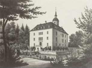 Schloss Seerhausen : Schloss Seerhausen, Ansicht, Lithografie, um 1850