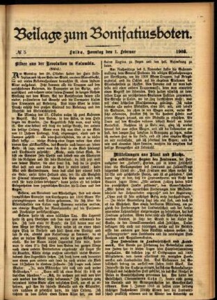 Zweite Ausgabe vom Sonntag, den 01. Februar 1903.