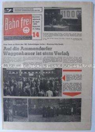 Betriebszeitung des VEB Waggonbau Ammendorf u.a. zum 100. Geburtstag von Lenin