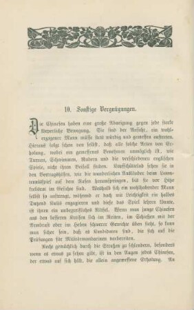 10. Sonstige Vergnügungen