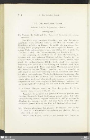 3 O. Eis, Gletscher, Eiszeit