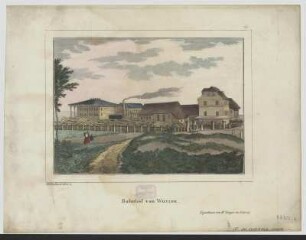 Bahnhof von Wurzen, 1840 : 4 : Bahnhof von Wurzen / HWEberhard del. et sc. - Leipzig : Zirges , [1840]. - 1 Ansicht : Stich