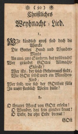 Christliches Weyhnacht-Lied.