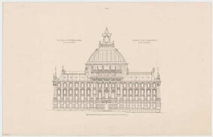 Thiersch, Friedrich von; München; Justizpalast - Ostfassade (Ansicht)