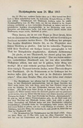 Reichstagsrede vom 28. Mai 1915