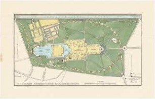 Volkspark Jungfernheide, Berlin-Charlottenburg: Grundriss der Gesamtanlage 1:4000, Maßstabsleiste