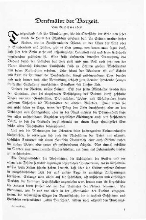 Denkmäler der Vorzeit.