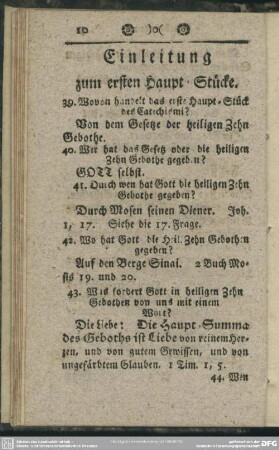 Einleitung zum ersten Haupt-Stücke
