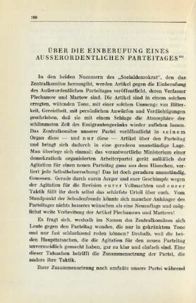 Über Die Einberufung Eines Ausserordentlichen Parteitages