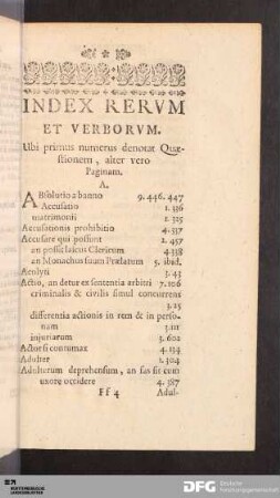 Index rerum et verborum.