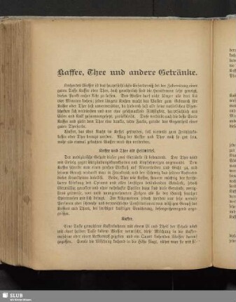 Kaffee, Thee und andere Getränke