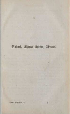 Malerei, bildende Künste, Theater
