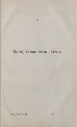Malerei, bildende Künste, Theater