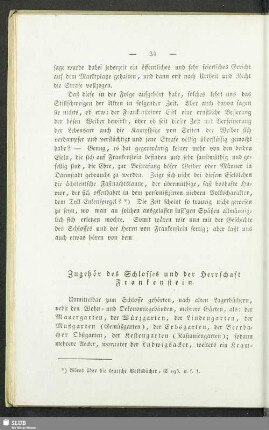 Zugehör des Schlosses und der Herrschaft Frankenstein
