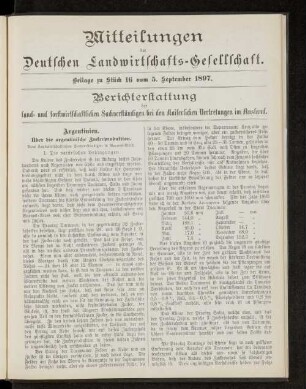 Beilage zu Stück 16 vom 5. September 1897.