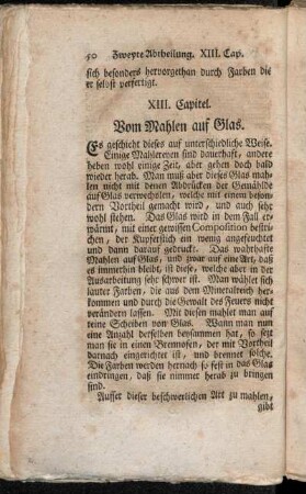 XIII. Capitel. Vom Mahlen auf Glas.