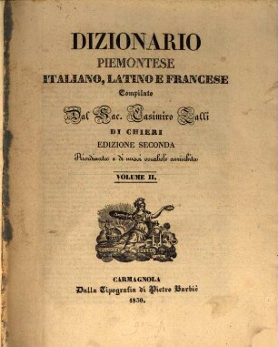 Dizionario piemontese, italiano, latino e francese, 2. M-Z