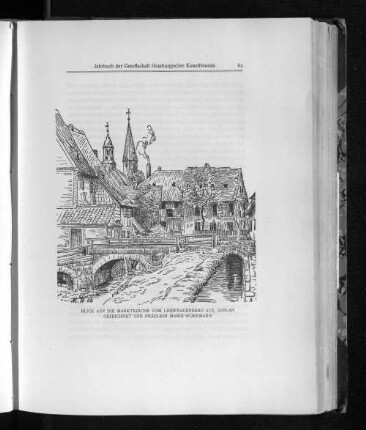 Blick auf die Marktkirche vom Liebfrauenberg aus, Goslar. Gezeichnet von Fräulein Marie Woermann