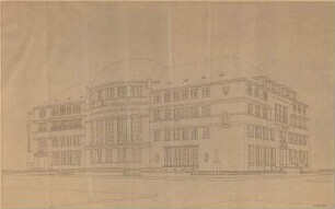 Billing, Hermann; Freiburg / Breisgau (Baden-Württemberg); Universität, Kollegiengebäude - Fassade (Perspektive)