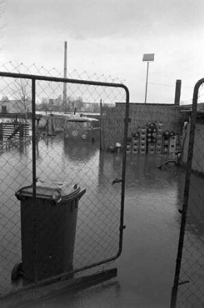 Hochwasser des Rheins mit Pegelstand 7,84 m