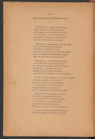 La agonía de Petronio : [Poesía]