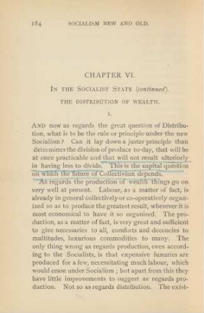Chapter VI. In The Socialist State (continued). The Distribution Of Wealth.