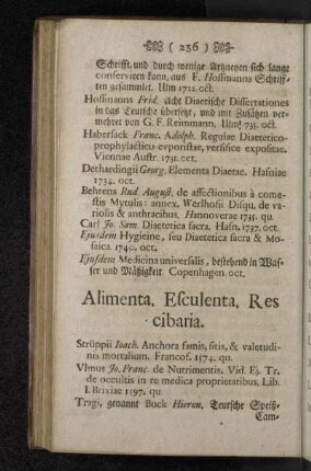 Alimenta. Esculenta. Res cibaria.