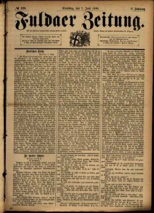 Ausgabe vom Samstag, den 07. Juni 1890.