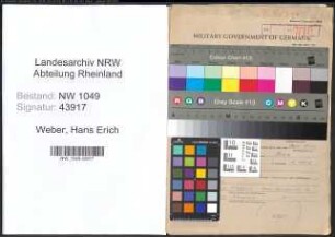 Entnazifizierung Hans Erich Weber , geb. 22.02.1908 (Ingenieur)