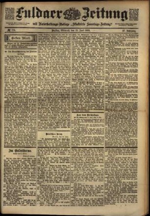Erste Ausgabe vom Mittwoch, den 13. Juni 1900.