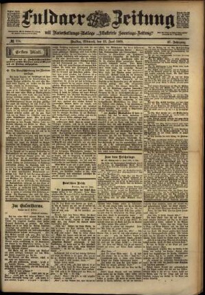 Erste Ausgabe vom Mittwoch, den 13. Juni 1900.