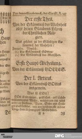Erste Haupt-Abtheilung.